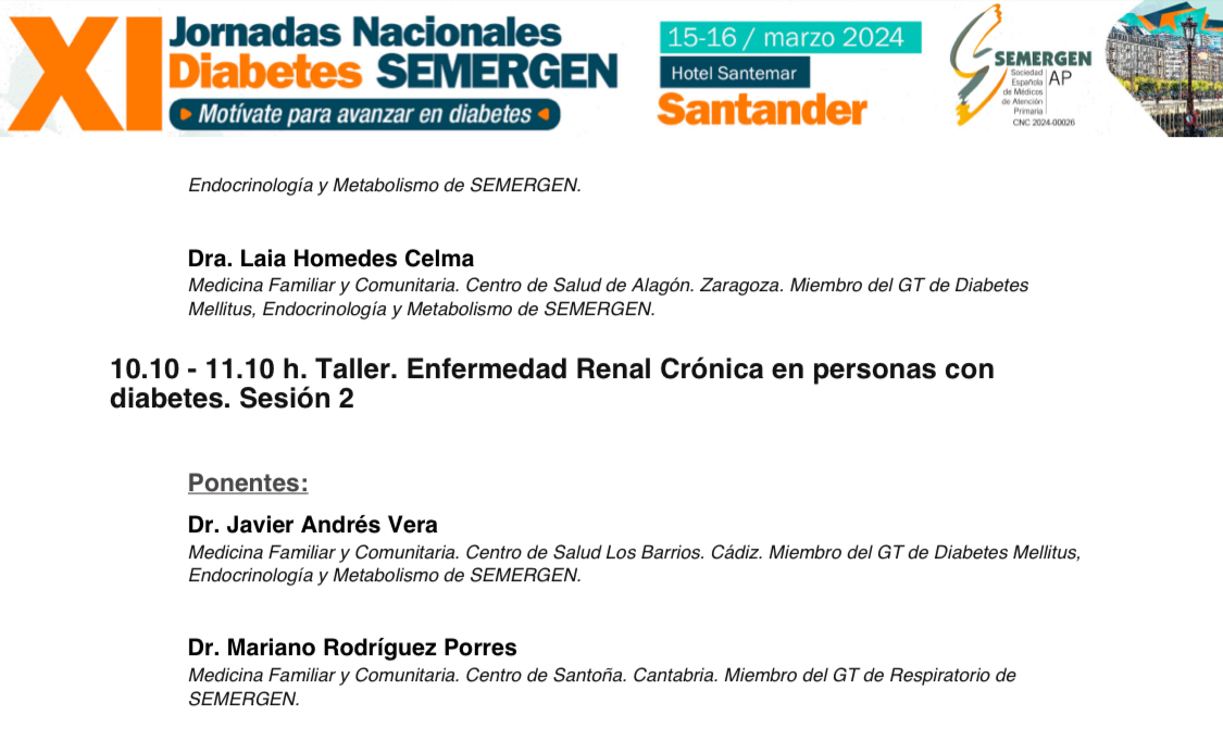 #DMSEMERGEN24

🗓️16 de marzo🗓️

🔰Varias sesiones de talleres sobre DM:
¿Aún no te has inscrito?🤔

1⃣MCG <a href="/Alexis_arbra/">Alexis A.</a> 
2⃣Individualización en DM2 <a href="/syanfre/">Sandra Yáñez</a> 
3⃣Los imprescindibles para insulinizar <a href="/laiahomedes/">Laia Homedes</a> @asimonfuentes 
4⃣ERC: <a href="/jav1andres/">Javier Andrés Vera</a>

x.com/semergengtdm/s…