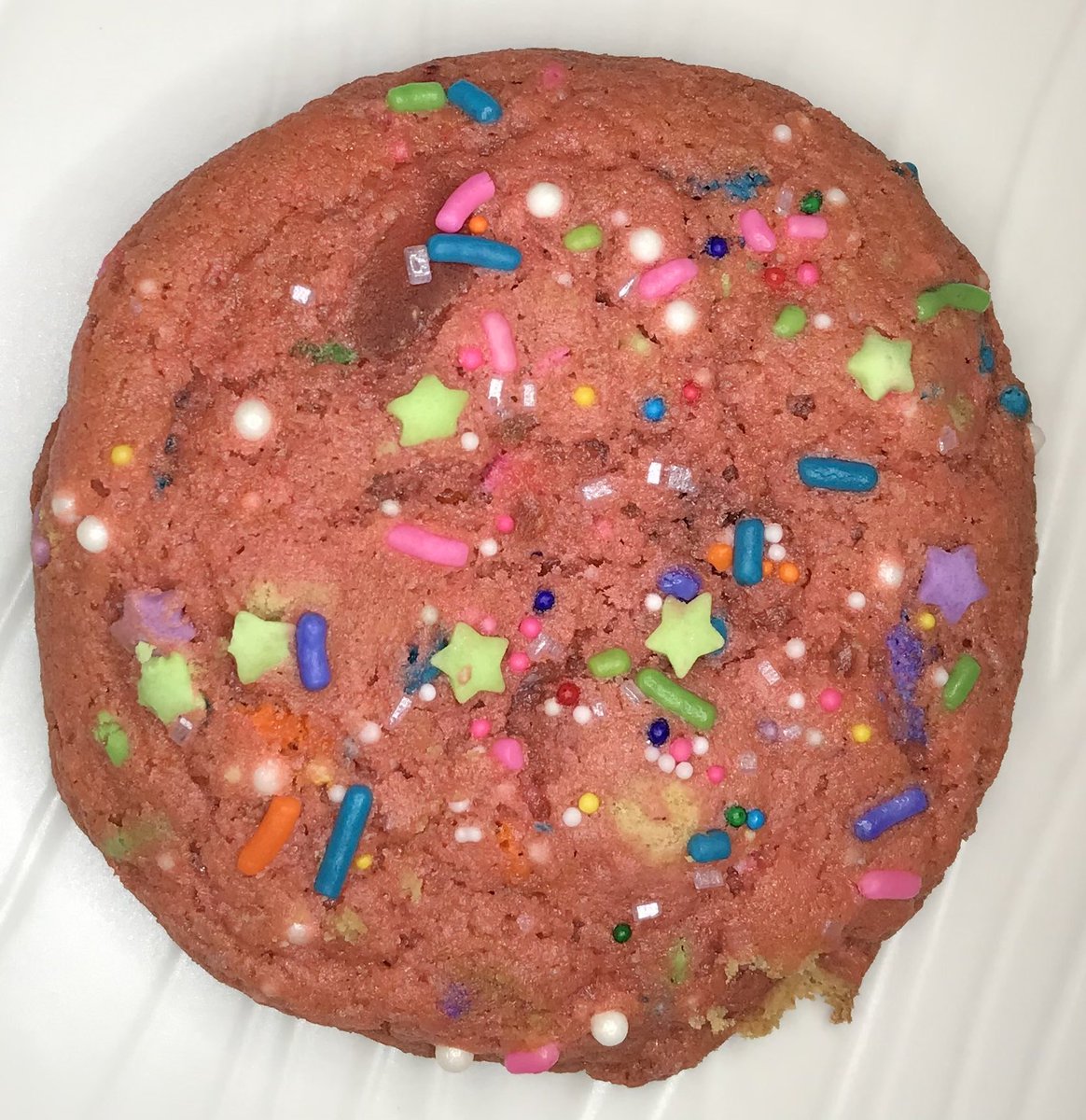 March’s Cookie of the Month is our Fairy Cookie. It’s a strawberry shortcake cookie covered in sprinkles. Enjoy it today!