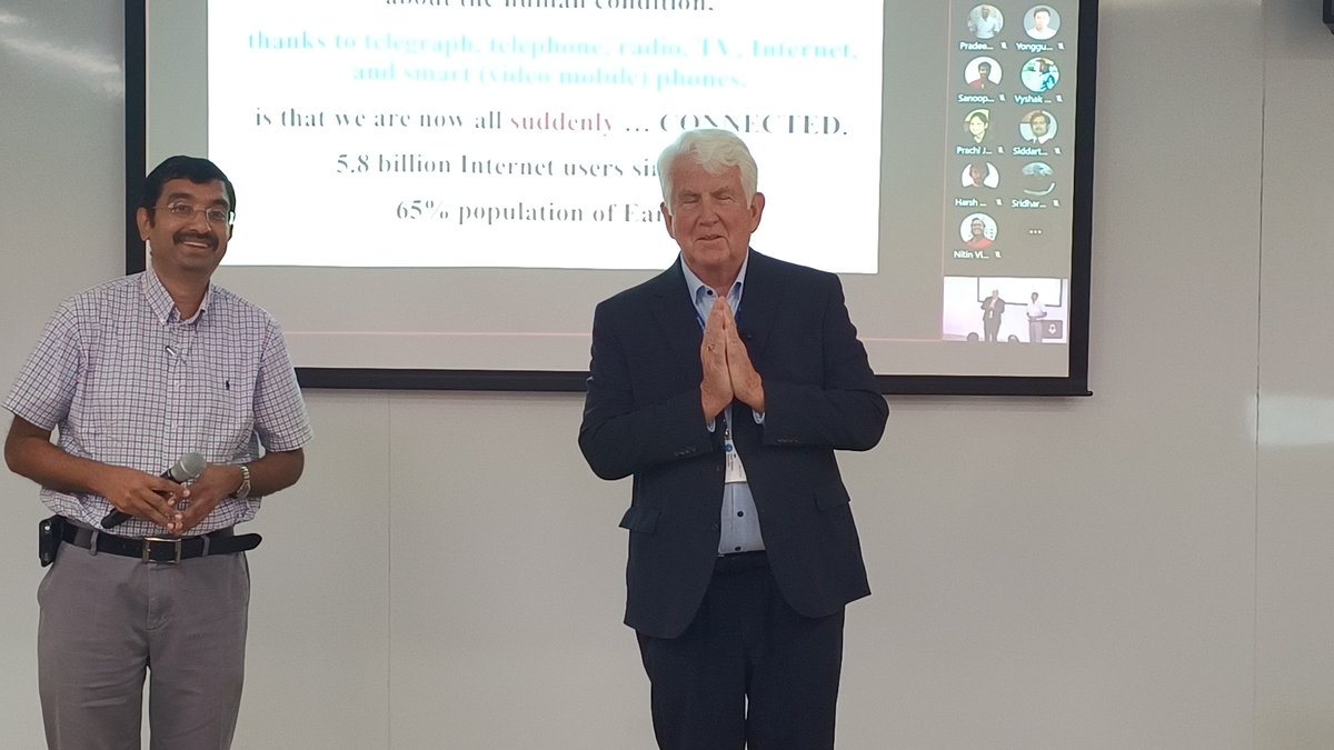 It was a pleasure &amp; honour to host @BobMetcalfe12 at MSR India. Bob gave a fascinating talk: lnkd.in/g3wErXcu. I was intrigued by his insight that increased (neural) connectivity will be key to AI matching the brain. More at
linkedin.com/posts/venkat-p…