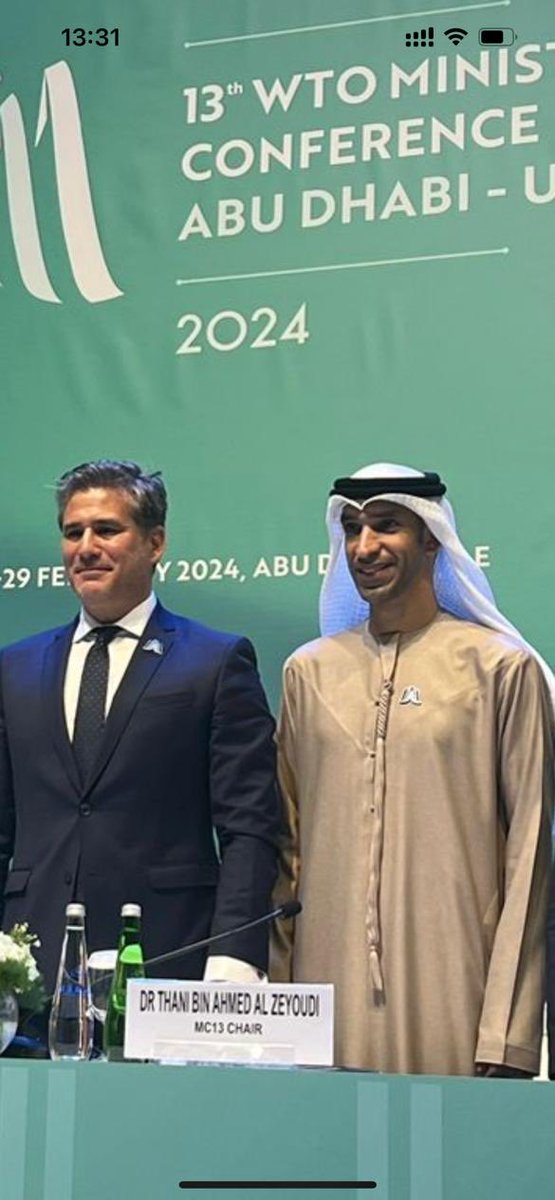 The ⁦⁦<a href="/wto/">WTO</a>⁩ ‘s MC13 has come to an end. I congratulate my dear friend and chairman ⁦<a href="/ThaniAlZeyoudi/">د. ثاني أحمد الزيودي</a>⁩ for his remarkable stewardship, securing duty free digital trade and the entry into force of commitments on domestic service regulations. Bravo amigo! 🇦🇪🇨🇷