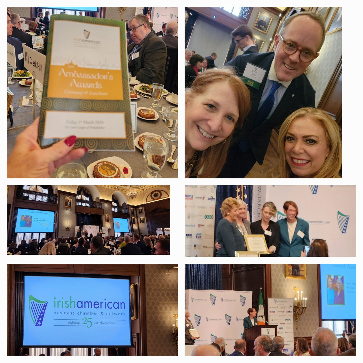 A perfect way to kickoff March 1st, attending #IABCNPhila 2024 Ambassador’s Awards Luncheon #AMB24 at @TheUnionLeague. 💚🍀🇮🇪 Irish American Business Chamber & Network. Congratulations to honorees @ProjectHOME @KPMG & Phila Gaelic AthleticAssoc w/special guest @IrelandAmbUSA.