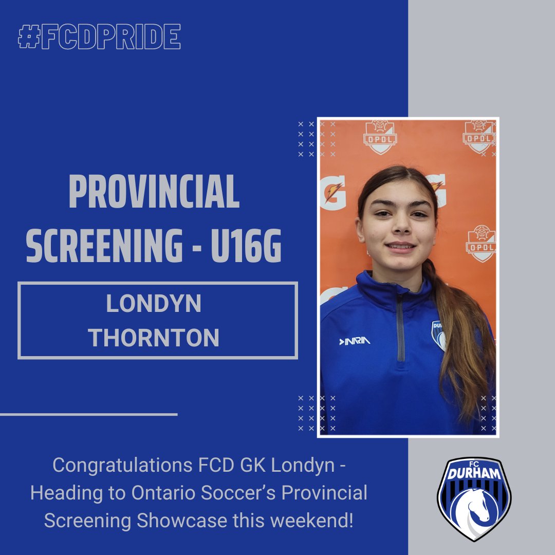 Londyn is a shining example of FCD's core values. She continues to push herself to excel between the posts! Best of luck this weekend at the <a href="/ontario_soccer/">OSL</a> Provincial Screening Showcase. #FCDPRIDE