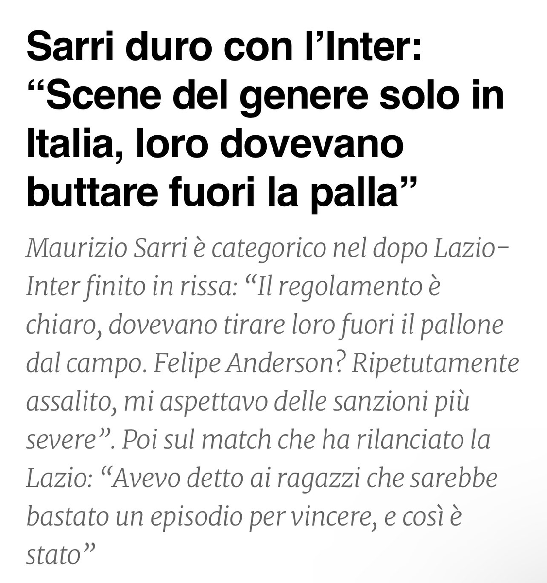 DrTuitter's tweet photo. 📌 La #Lazio nel 2022 contro l'#Inter aveva fatto la STESSA identica cosa fatta dal #Milan questa sera. Andarono a segnare con l'#Inter completamente FERMA, immobile.  #Sarri "LORO dovevano buttare fuori la palla. ‼️ NON prendiamo insegnamenti da voi.

https://t.co/f6Pd6WiRsL https://t.co/oCpBGT8fcQ