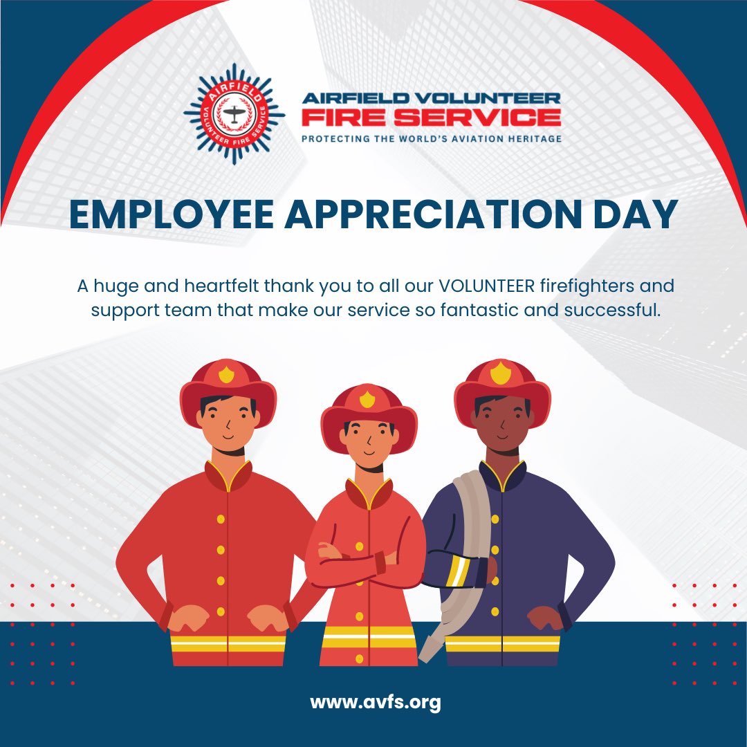 🚒🔥Employee Appreciation Day🔥🚒

Today, on Employee Appreciation Day, we want to send out a huge and heartfelt shoutout to our volunteer firefighters and the incredible support team here at the Airfield Volunteer Fire Service.

#EmployeeAppreciationDay #VolunteerFirefighters