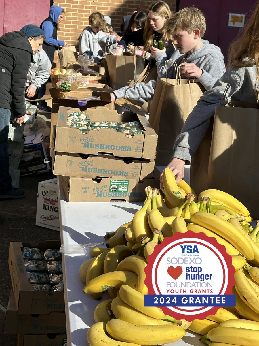 Our deepest thanks to <a href="/StopHungerUSA/">Sodexo Stop Hunger Foundation</a> and <a href="/YouthService/">YSA</a> for their kind grant to help us feed our neighbors in need! #YouthService #YouthChangemakers