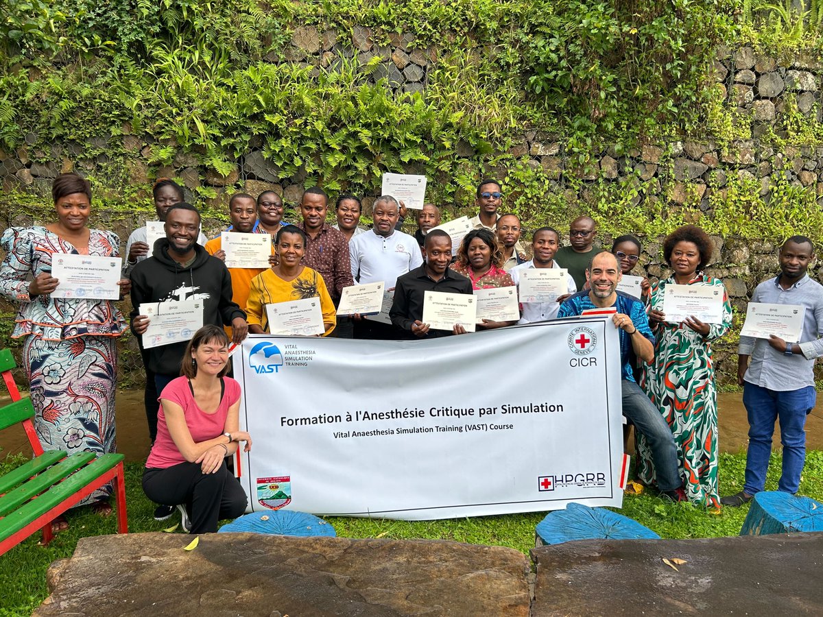 Congrats to the team in Bukavu, #DRC on their successful completion of the #VAST Course and VAST #Wellbeing ! Their VAST journey has just begun; we cannot wait to see what else is in store for them! @wfsaorg @PainRwanda @SmileTrainAfric @SAFE_courses @CAS_IEF @Anesthesia_UR