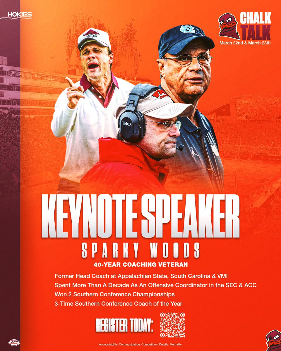 Welcome to our Chalk Talk Coach Sparky Woods 👏 Registration is now open! Click the link below to secure your spot 😎 vthoki.es/bow9v #ThisIsHome