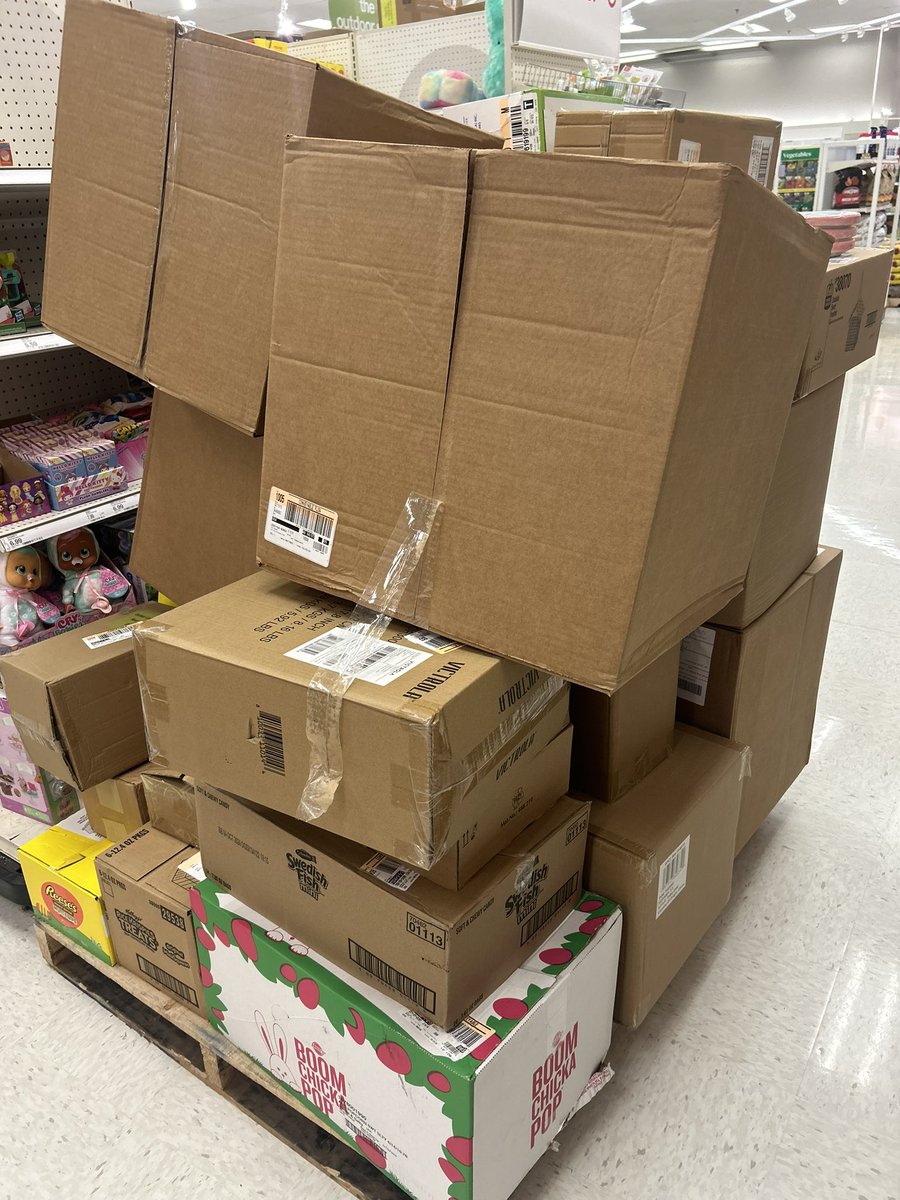 Hey <a href="/Target/">Target</a> Fairfax Va - I keep going waiting for the Easter decorations to be unpacked. These boxes have been in the same place for 4 days.