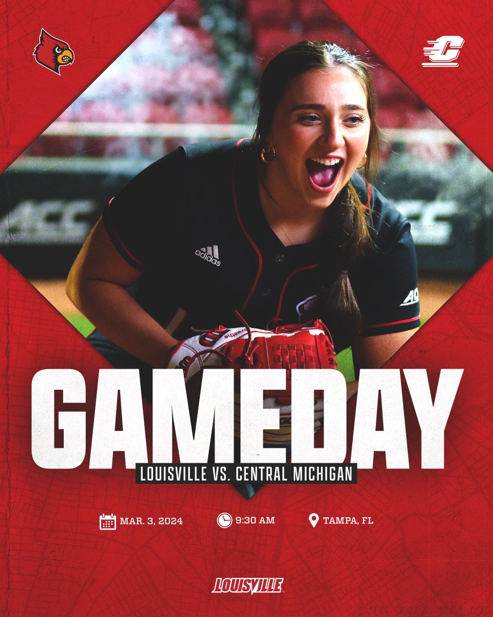 Time for some Sunday morning softball! ☀️

🆚 Central Michigan
⏰ 9:30 am ET
📍 Tampa, FL
📊 uofl.me/SBstatsCMU

#GoCards