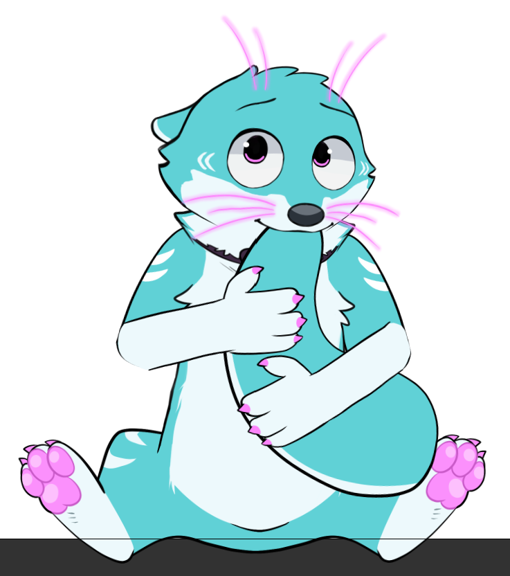 Would you believe this was kind of an accident but its too cute to "fix" 🥰🥰🥰 nom tail #Vtuber #Live2D