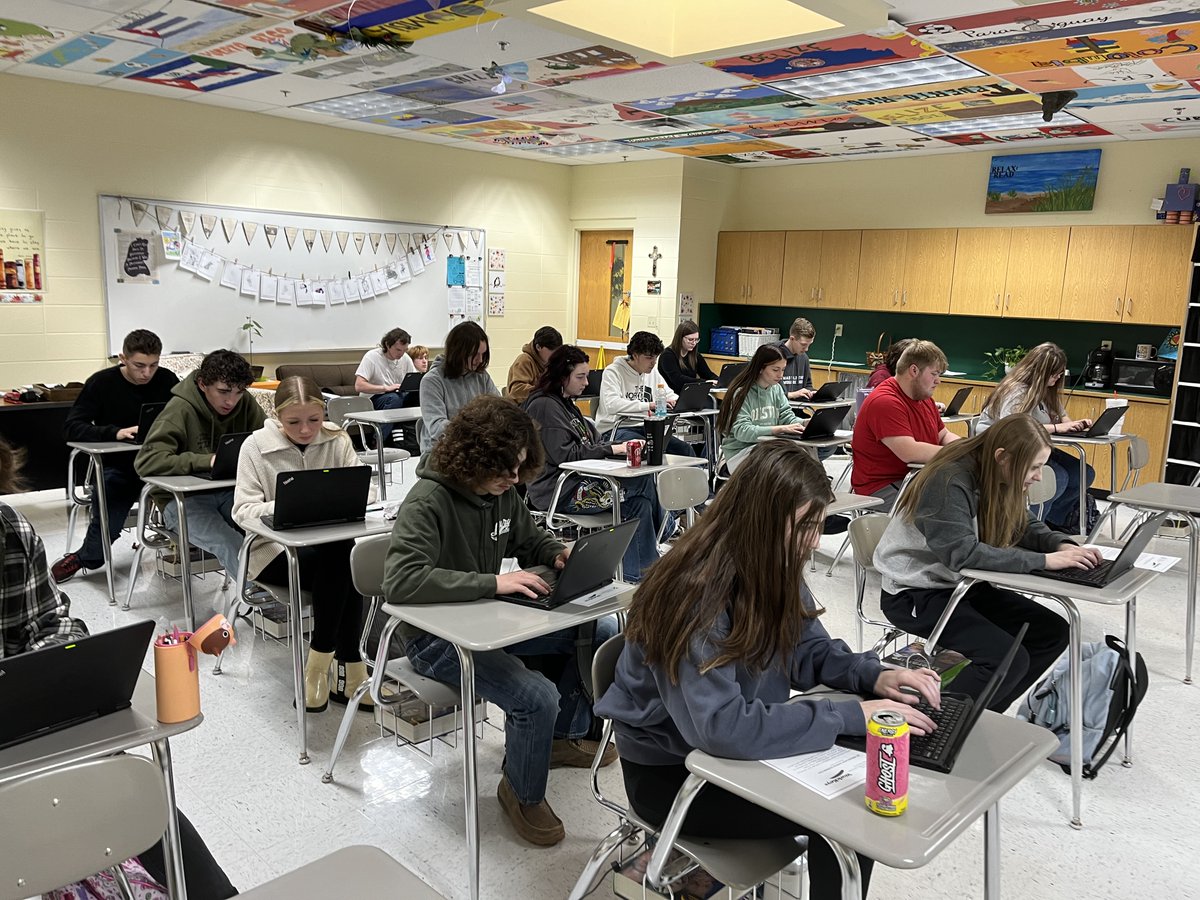 Seniors taking their very last Timed Writing as the class of 2024!! Trophy will be presented to senior with the highest GWAM at the Sr Awards Assembly in May! #ClassOf2024 #OurTribeStory #CareerReady #CareerSkillsMatter