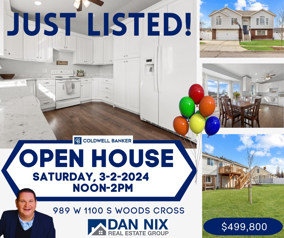 DavisCountyDan's tweet photo. Come check out this brand new listing in Woods Cross. You will love the new kitchen, vaulted ceiling, updated baths, fenced yard and so much more. Open on Saturday, March 2nd from Noon to 2pm. Presented by Dan Nix with Coldwell Banker Realty Station Park. #DanNix #Danimal https://t.co/Tyb0KRWBMc