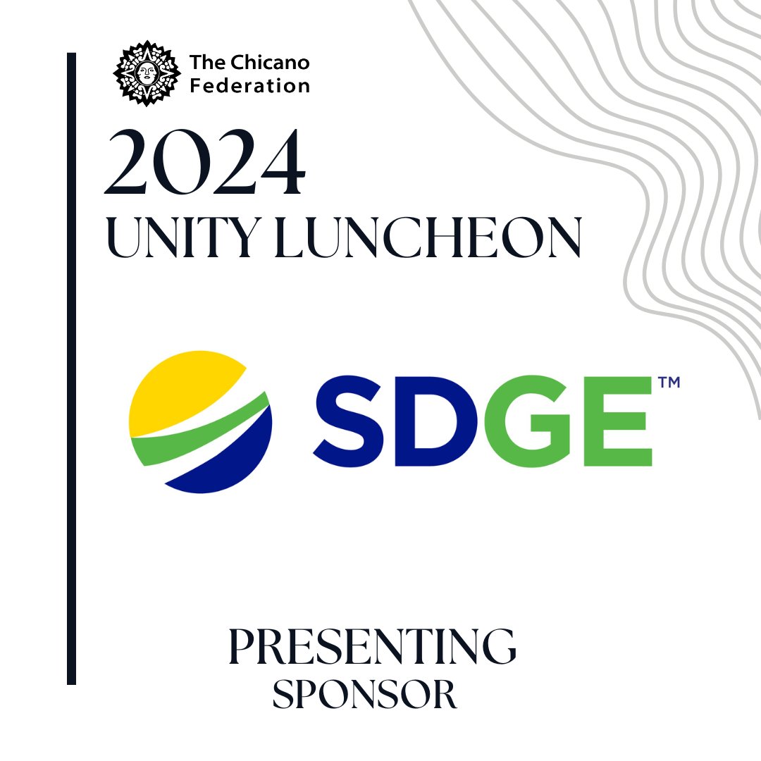 Thank you to our Unity Luncheon presenting sponsor @SDGE ! We are deeply grateful for your partnership and continued support. For more information about the event visit: chicanofederation.salsalabs.org/2024UnityLunch… We hope to see you there!