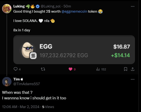 eggmemecoin's tweet photo. $EGG stands for the fam

come join the $EGG fam

We are the next $WIF in the making

Let's break 1M marketcap together #EGG https://t.co/RiWA5Pq0ZH