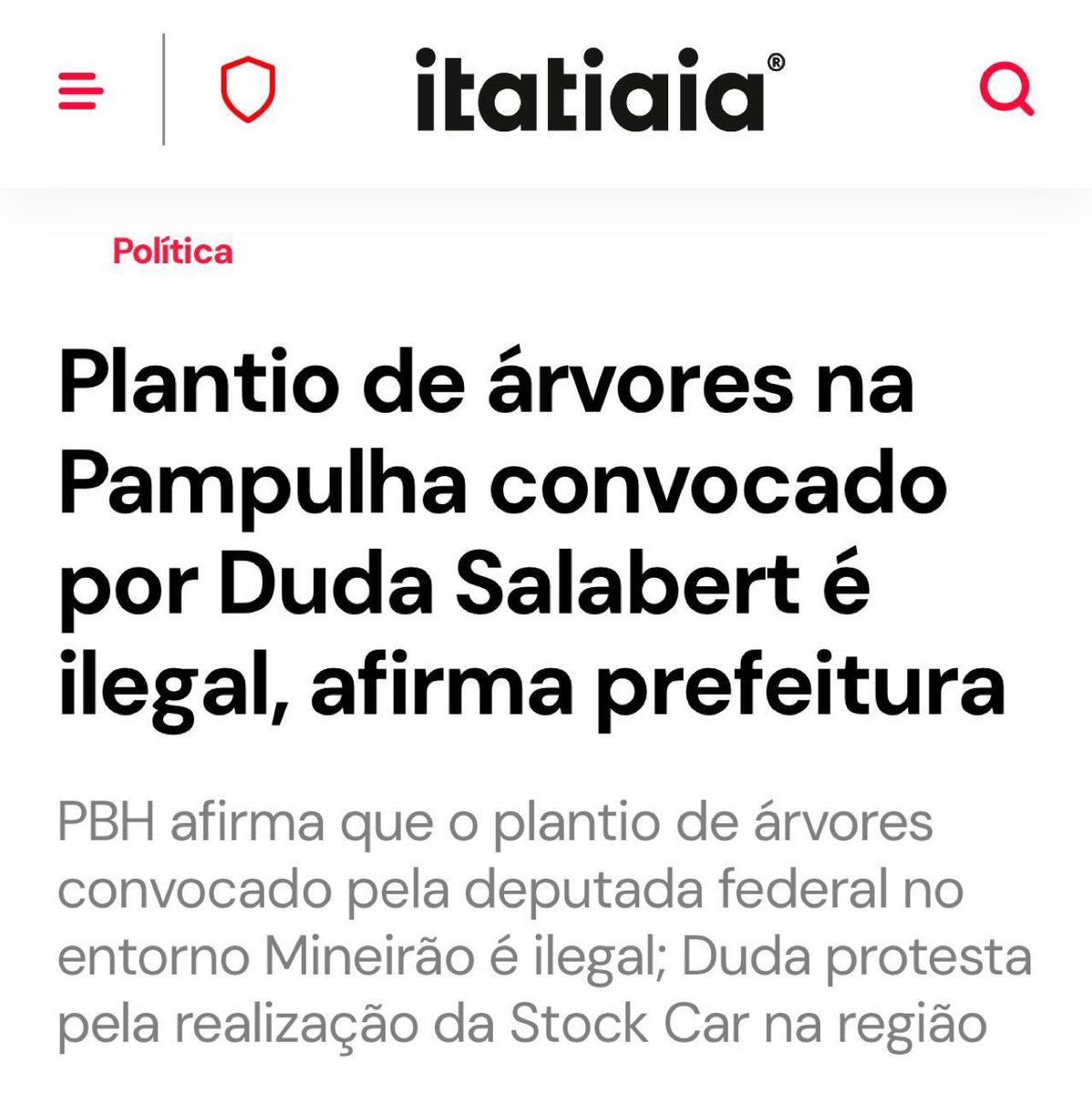 🚨 Prefeitura disse que chamará “FORÇAS POLÍCIAS” para impedir que eu plante árvores ! 

É isso : querem ME PRENDER  POR EU PLANTAR ÁRVORES! Enquanto a corrupção na “despoluição” da Pampulha e na Serra do Curral correm soltas. 

Ilegal é a licitação da Stock car. Ilegal é