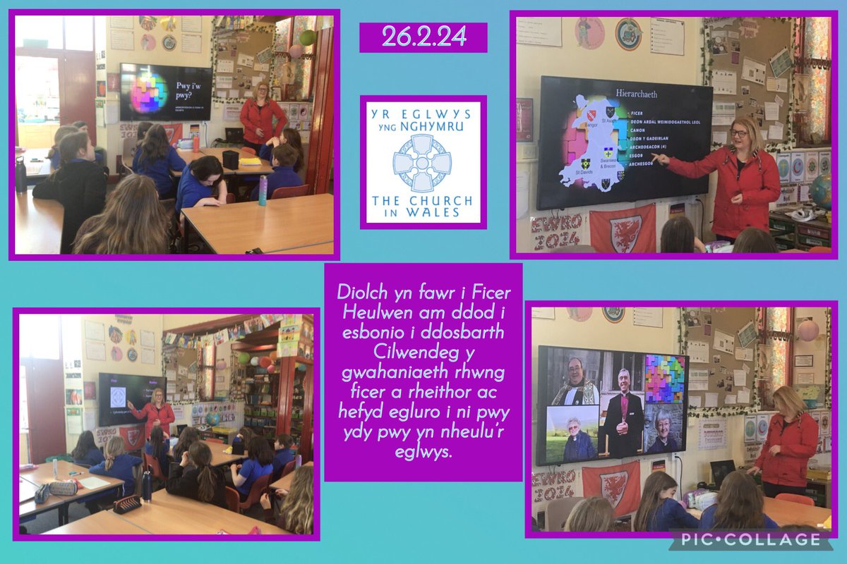 “Beth yw rheithor Miss?” gofynnodd disgybl.
“Pwy allwn ni holi?” atebais i.
“Ficer Heulwen?” Syniad da!
<a href="/TyrPererin/">Tŷ'r Pererin</a> <a href="/ChurchinWales/">The Church in Wales | Yr Eglwys yng Nghymru</a> <a href="/LlC_Addysg/">Llywodraeth Cymru Addysg</a>