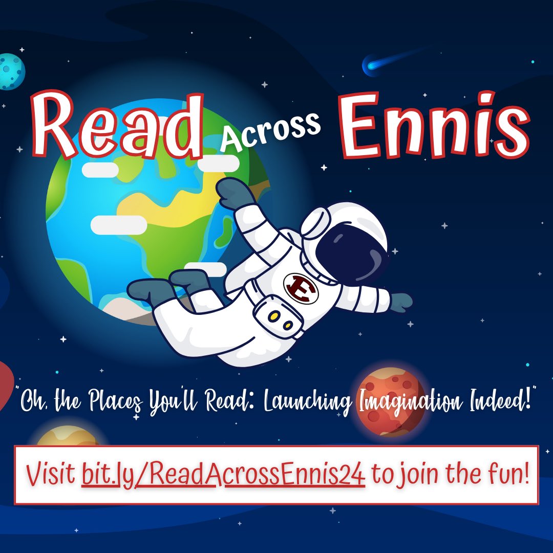 Today was Read Across Ennis Day. Follow the link below for some enjoyable books to listen to over the weekend. bit.ly/ReadAcrossEnni…