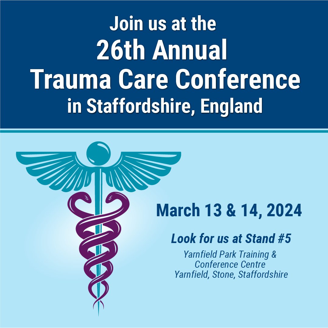Visiting the UK March 13 and 14th? Come join us at the Trauma Care Conference in Staffordshire! Click here for more information: traumacare.org.uk/trauma-care-an…