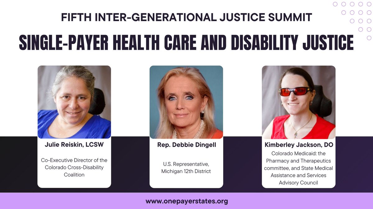 Join us for the #singlepayer Health Care and Disability Justice summit! Speakers include Rep. Debbie Dingell – U.S. Representative, Michigan 12th District, Julie Reiskin, LCSW, and Kimberley Jackson, DO. Sign up HERE bit.ly/3V1yO77 👍
