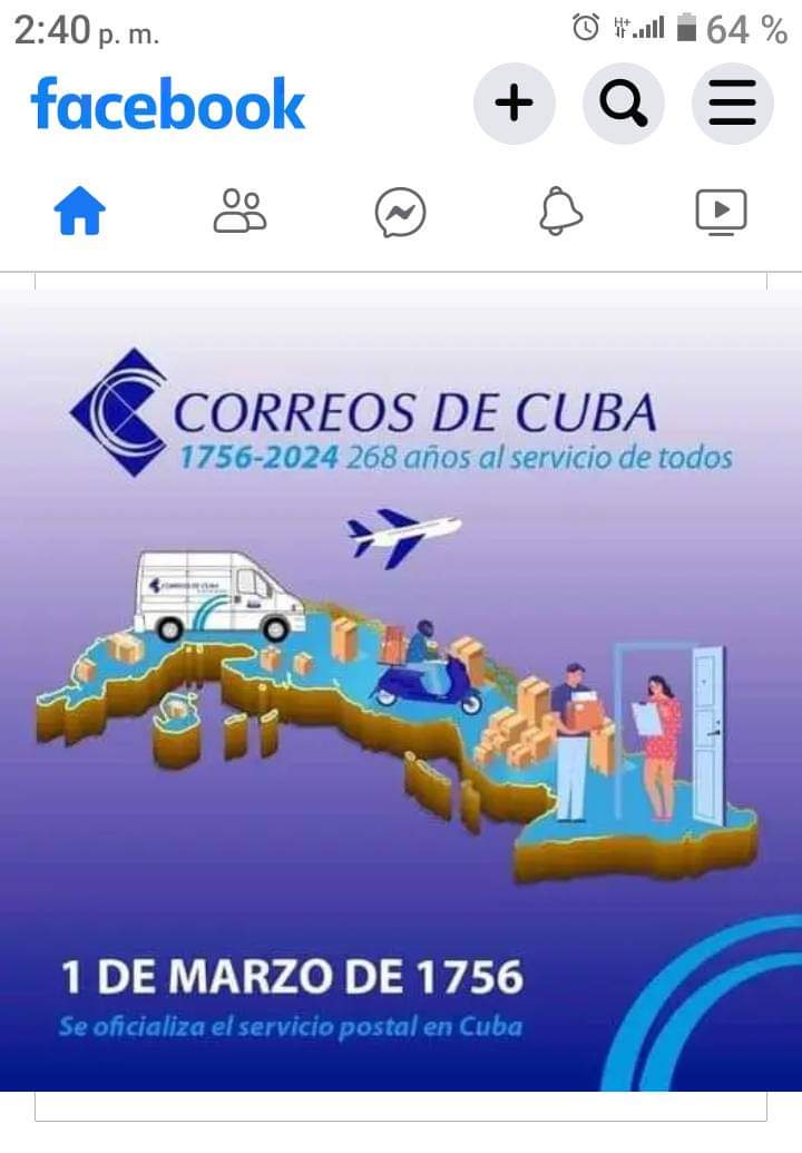 Felicidades para los trabajadores de Correos de #Cuba por su aniversario 268 #CiegodeAvila #CubaViveEnSuHistoria @IzquierdoAlons1 @AlfreMenendez @AlexeyOT73 @Gg_2014Sandra @JorgeMadrigalD @ivanc73 @chamberohoy @Guajiritasoy @idaniaderadio @LlanesBarreda