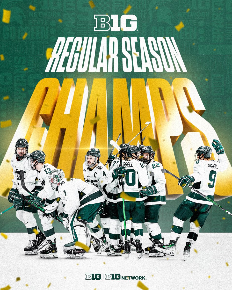 This is the first time <a href="/MSU_Hockey/">Michigan State Hockey</a> has won the <a href="/bigten/">Big Ten Conference</a> regular season outright. 🤩