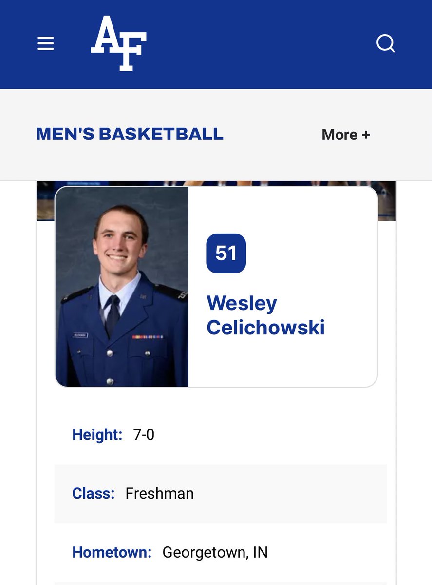 Air Force has a 7 footer and I genuinely wonder how he fits in the planes