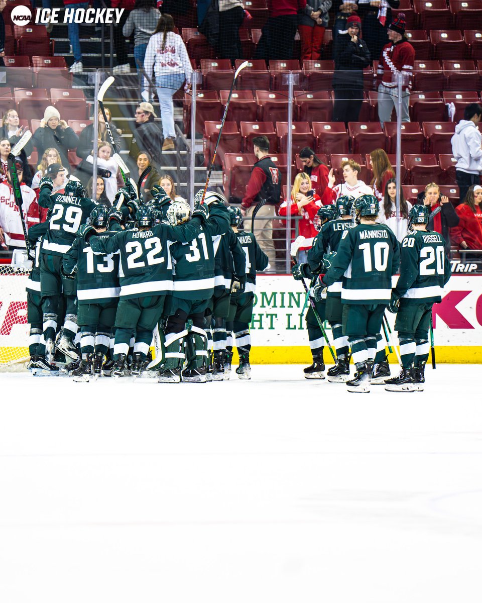 🔥 B1G WIN FOR SPARTANS 🔥

No. 6 <a href="/MSU_Hockey/">Michigan State Hockey</a> takes down No. 4 Wisconsin, 5-2, to secure the <a href="/B1GHockey/">Big Ten Hockey</a> regular season title.

#NCAAHockey
