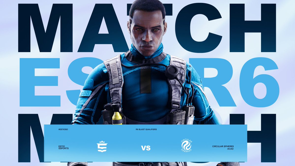 EstioESC's tweet photo. MATCHDAY ‼️

Our R6 team will be going up against @CircularSpheres ACAD 

Blast Qualifiers 

[ Not streamed ] 

#ESTIOESPORTS #ESTIOSO https://t.co/RQgNgDb3tg