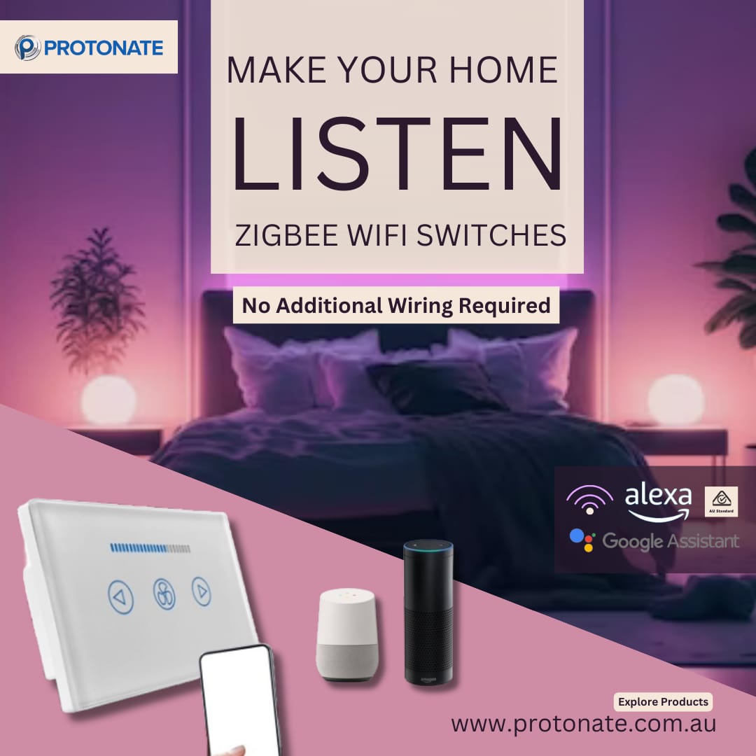 #Proronate #wifiSwitches seamlessly blend with your decor, adding a touch of sophistication to every room.

Upgrade to a new era of smart living!

Explore products: protonate.com.au

#SmartHome #WiFiSwitches  #HomeAutomation  #protonate  #australia #sydney #newsouthwale