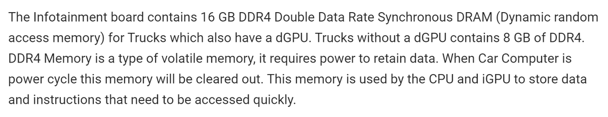 greentheonly's tweet photo. So it's official, current crop of CyberTrucks does not have dGPU. https://t.co/gPdu2rWJCB