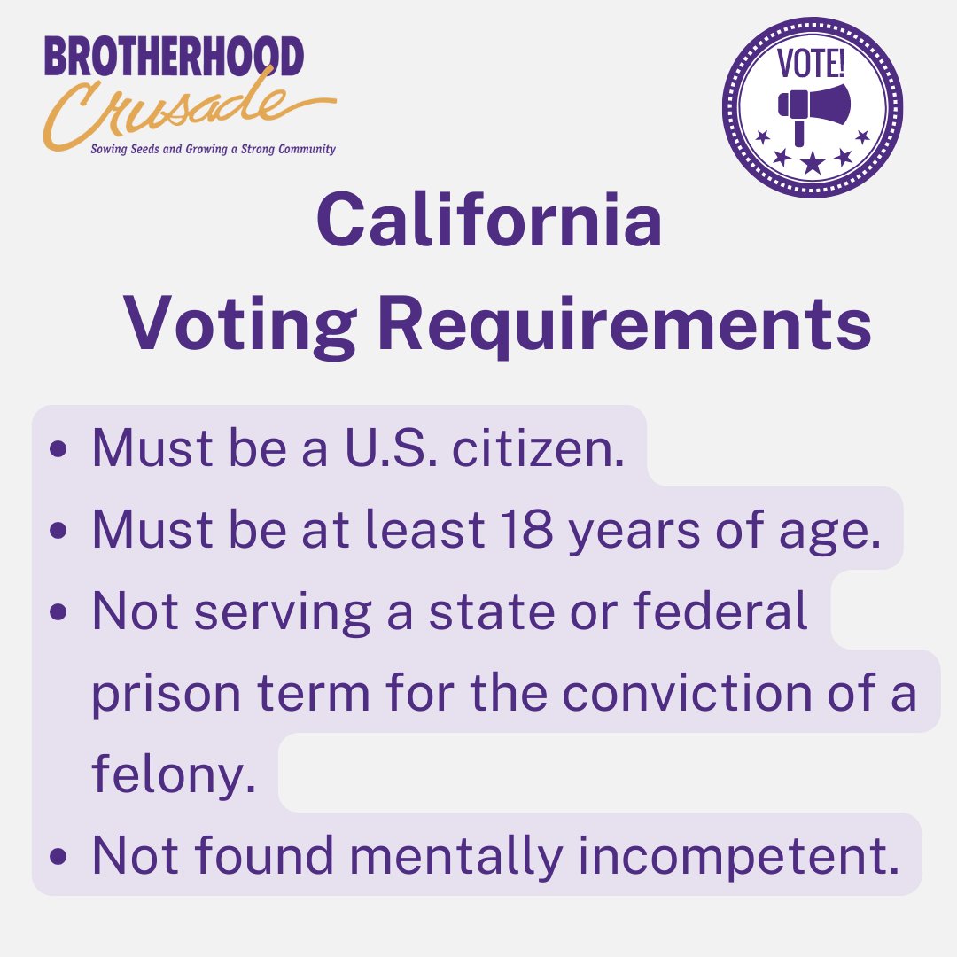 Not sure if your eligible to #vote? If you’re a resident of California and meet the requirements listed above, then you’re good to go! Once you're registered, visit sos.ca.gov/elections/poll… to find your nearest polling location. Every vote counts! @thelasentinel @laurbanleague