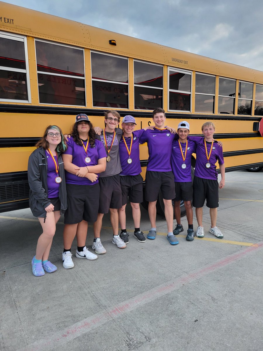 The Wildkat varsity tennis team brought home wins and medals today from the Mag West tournament. Let's go, Kats!