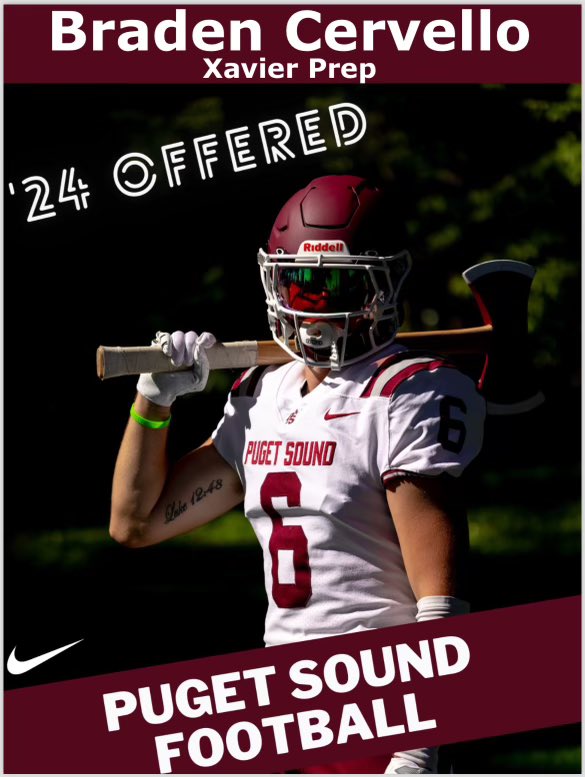 Braden Cervello (@cervello_5) on Twitter photo After a great conversation with <a href="/CoachCarskie/">David Carskie 🪓</a> I’m excited to announce, I have received an official offer to continue my education and athletic career at University of Puget Sound.
<a href="/JamesDockery31/">Coach Doc V</a>
<a href="/MichaelKarls/">Michael Karls</a>
<a href="/SteveEscobedo12/">Steve Escobedo</a>
<a href="/CervelloTheresa/">Theresa Cervello</a> After a great conversation with <a href="/CoachCarskie/">David Carskie 🪓</a> I’m excited to announce, I have received an official offer to continue my education and athletic career at University of Puget Sound.
<a href="/JamesDockery31/">Coach Doc V</a>
<a href="/MichaelKarls/">Michael Karls</a>
<a href="/SteveEscobedo12/">Steve Escobedo</a>
<a href="/CervelloTheresa/">Theresa Cervello</a>