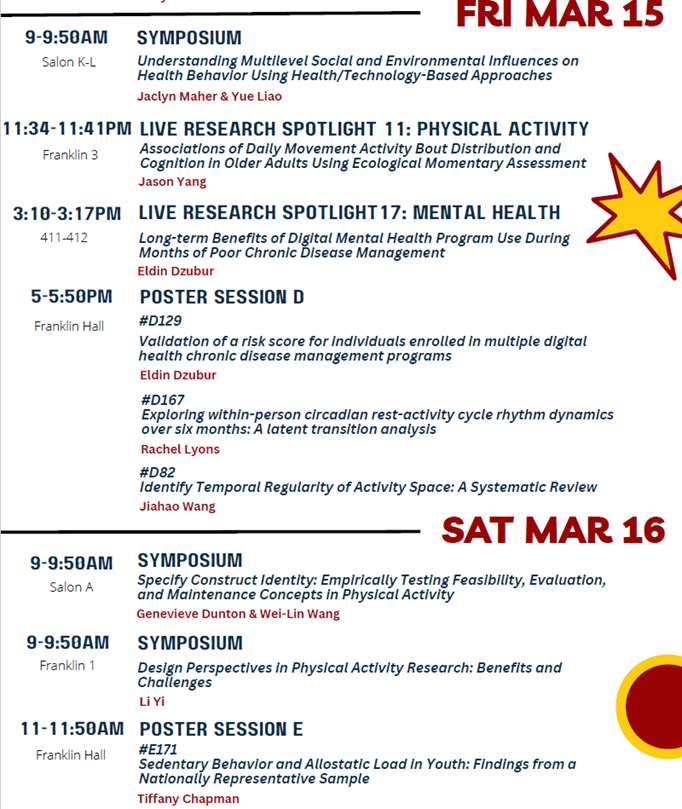 Genevieve Dunton, PhD, MPH (@genevievedunton) on Twitter photo Looking forward to seeing you all at #SBM2024 the week after next. Here's the USC REACH Lab line up. Join us to hear about EMA, ILD, spatial methods, physical activity, diet, sleep and more. See you in Philly! <a href="/uscreachlab/">USC Reach Lab</a> Looking forward to seeing you all at #SBM2024 the week after next. Here's the USC REACH Lab line up. Join us to hear about EMA, ILD, spatial methods, physical activity, diet, sleep and more. See you in Philly! <a href="/uscreachlab/">USC Reach Lab</a>