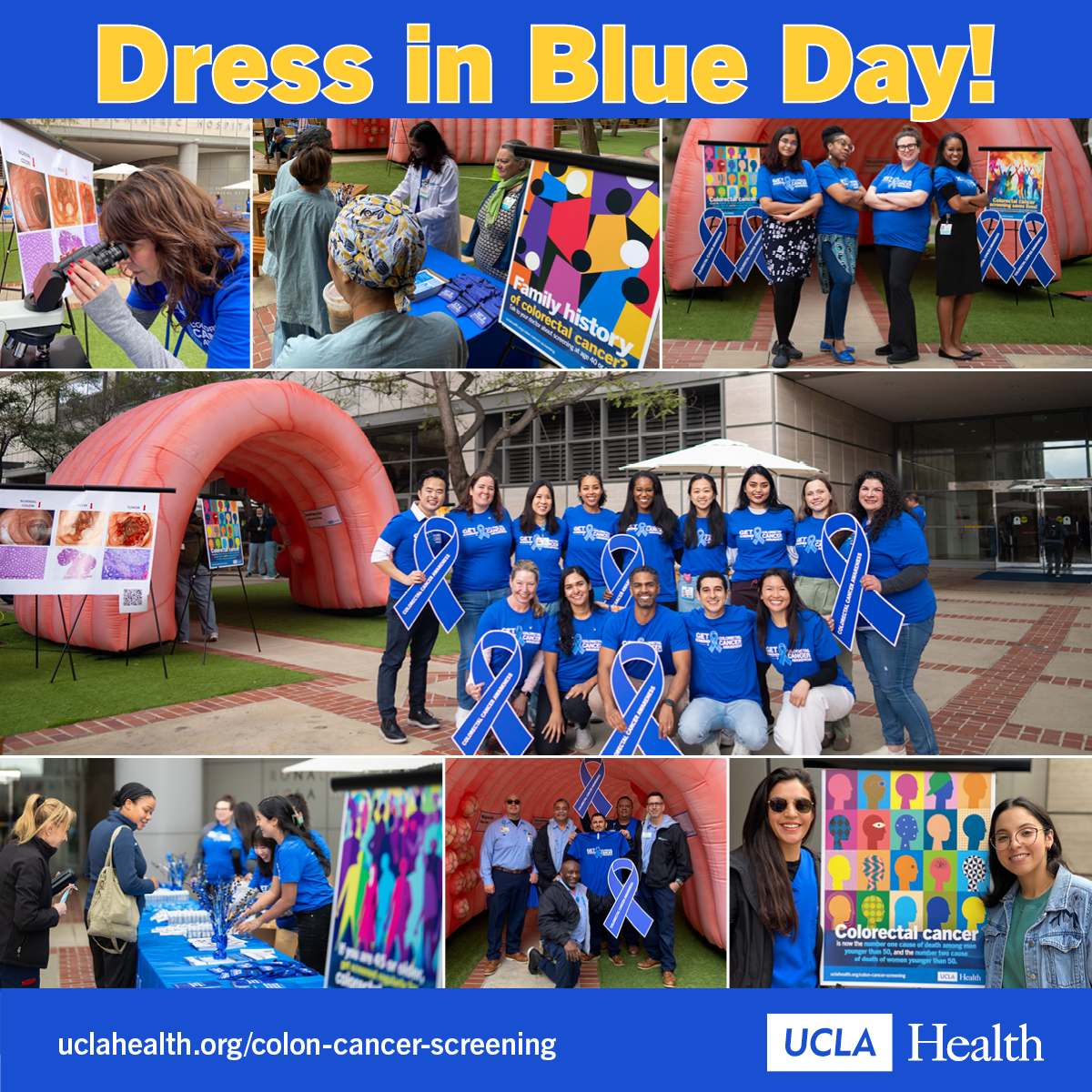 Wow! What a great #DressinBlueDay <a href="/UCLAHealth/">UCLA Health</a>!

Our #UCLAColonChampions educated 100s of people on #colorectalcancer risk and screening.

💪#ColorectalCancerAwarenessMonth 💪