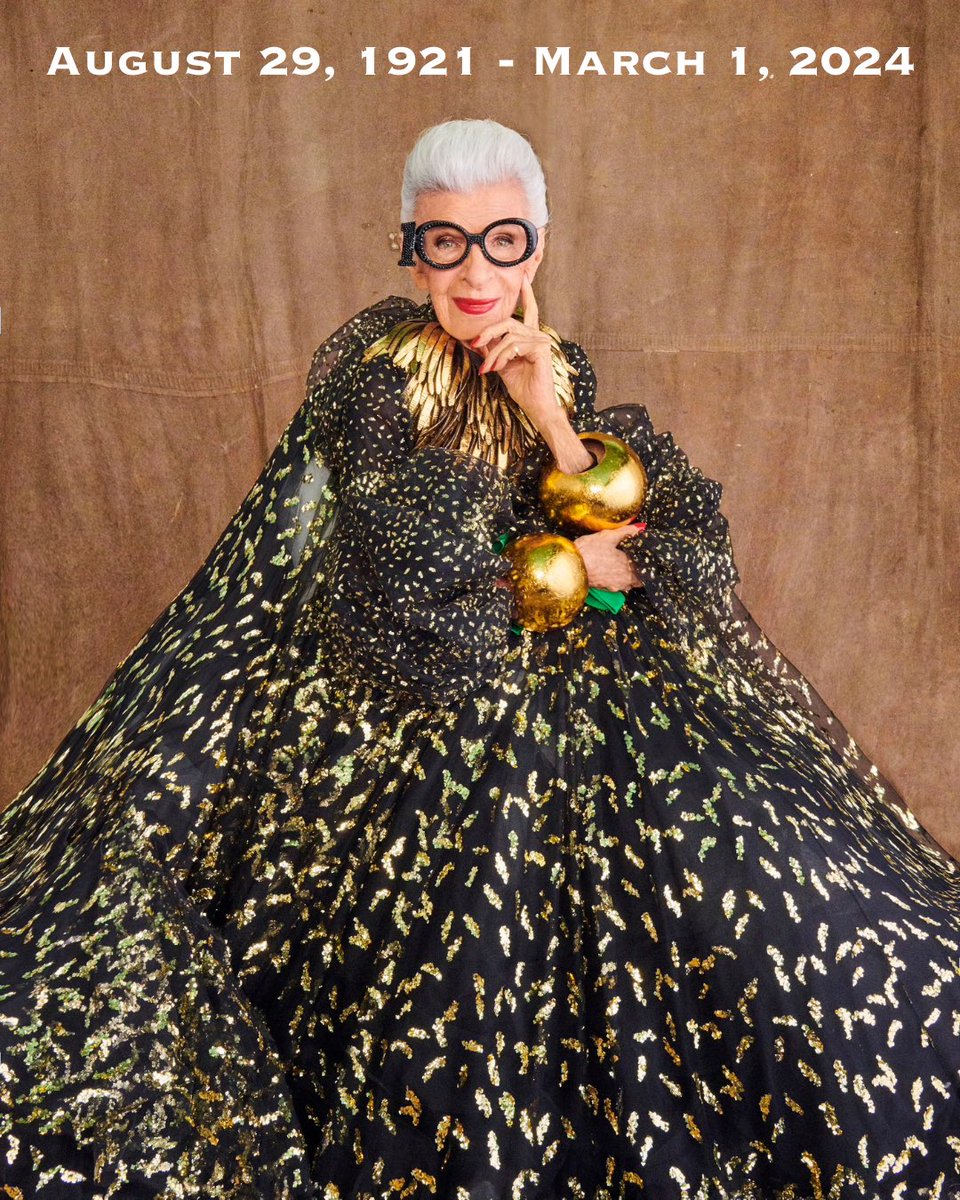 Iris Barrel Apfel August 29, 1921 - March 1, 2024