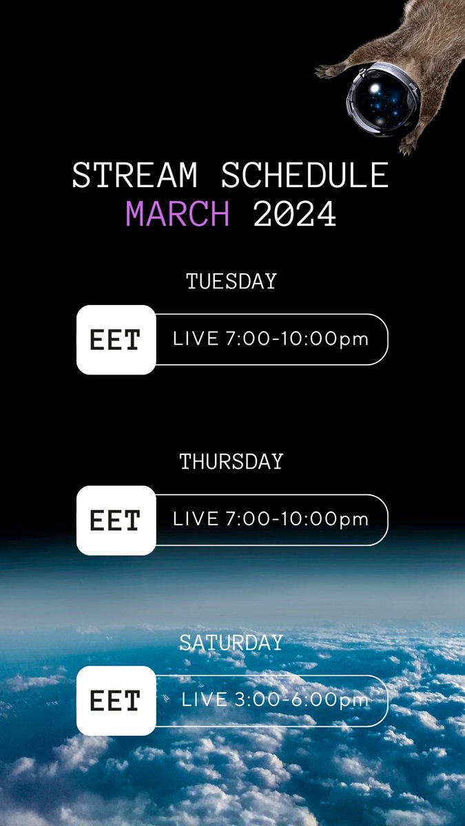New schedule is UP! 🦝
