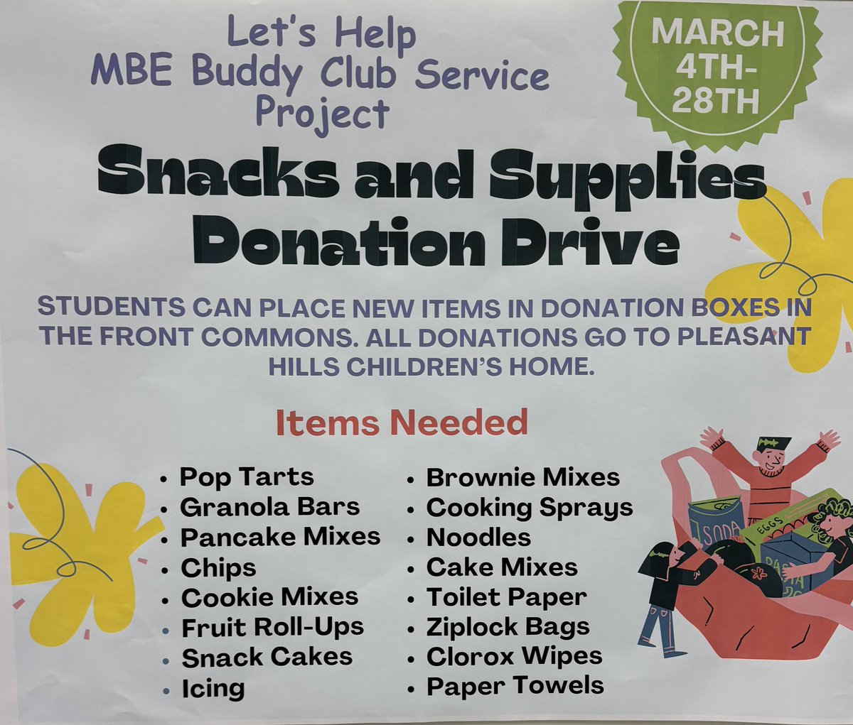 Our Be a Buddy Club @HumbleISD_MBE needs your help with our service project! Please consider helping us by donating an item listed below! ⤵️💜🐻 #shinealight #senditon #mbeisfamily #WeAreTheLight #nextkidup #HumbleISDFamily @HumbleISD @HumbleISD_CBS