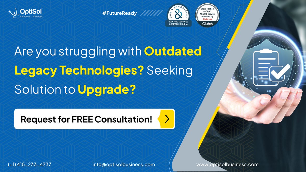OptiSol's tweet image. Are you struggling with Outdated Legacy Technologies? Seeking solution to upgrade?

bit.ly/4c8ixDI

#legacyapplication #migration #Legacytechnology #monolithic #microservices