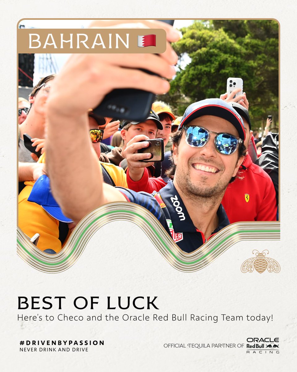 Here’s to @schecoperez and @redbullracing team today! #PatronxChecoPerez #BahrainGP