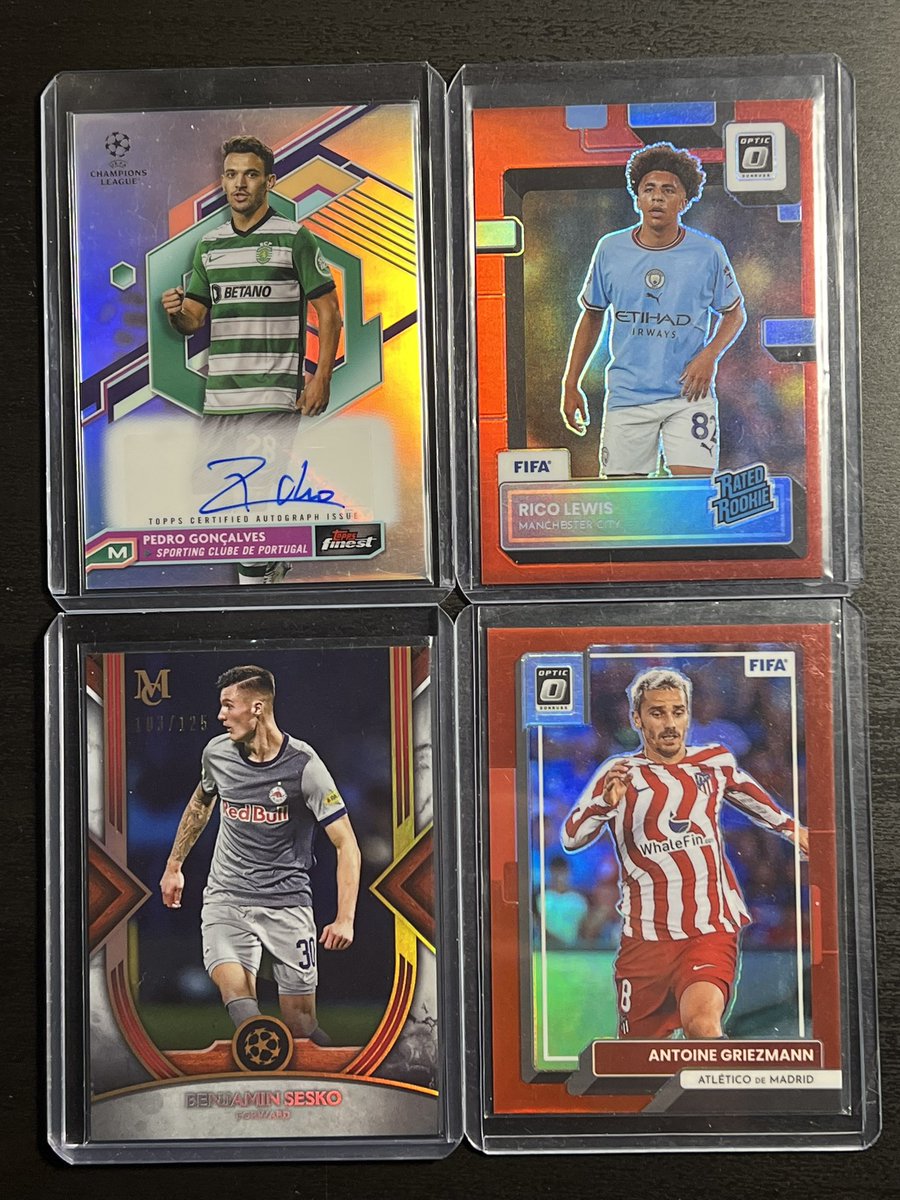 CKicker_Cards's tweet photo. Goncalves Auto, Lewis /165, Sesko /125, Griezmann /165
4$ each, claim with name.
#CKCards
5$ ๐บ๐ธ
Calculated ๐
Remember to enter giveaway! https://t.co/xPeYBbpwyM