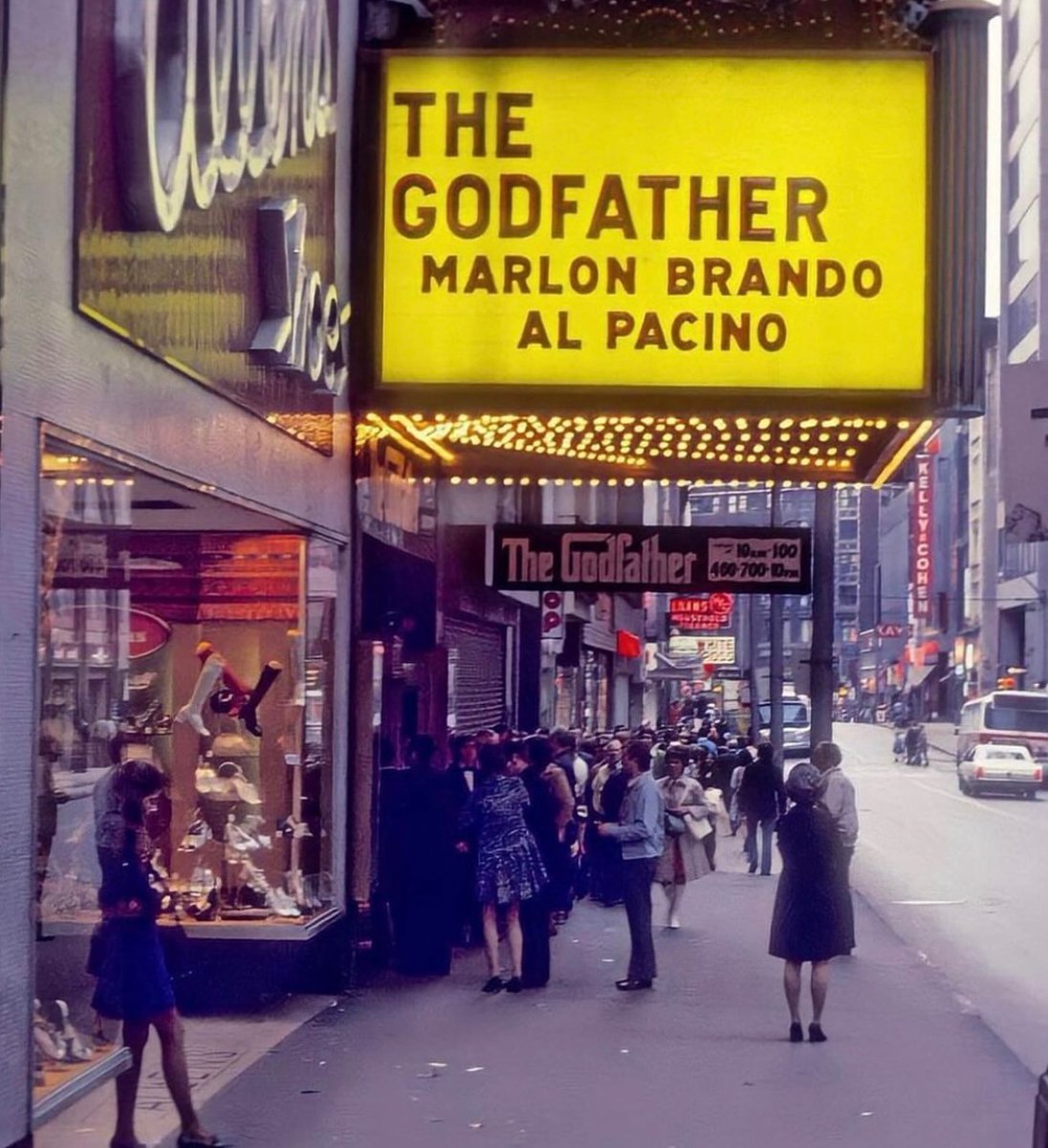 The line to see The Godfather at the Warner Theatre on Fifth Avenue in Pittsburgh, 1972.