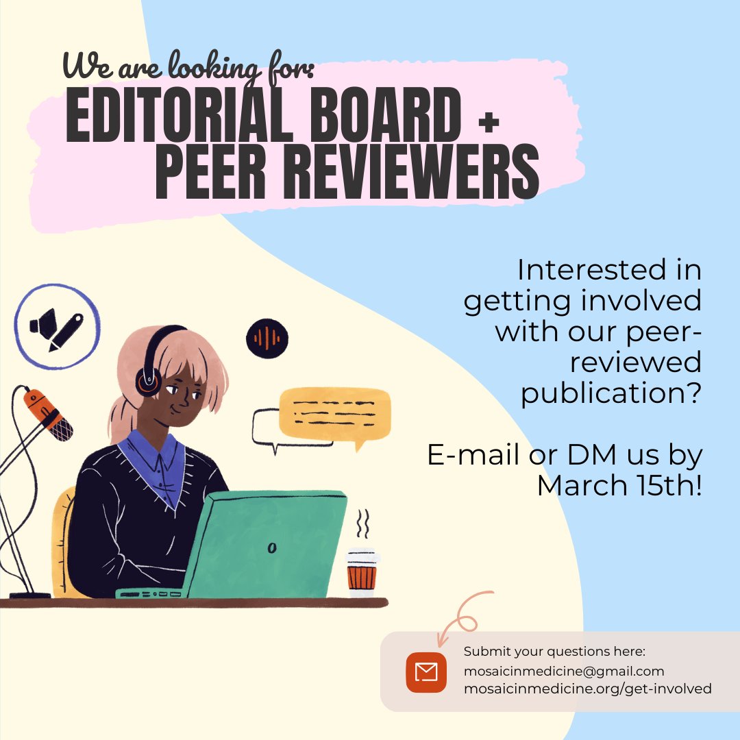 Wanna be part of our team? We're looking for editorial board members and peer reviewers!

Email or DM us for more info :)