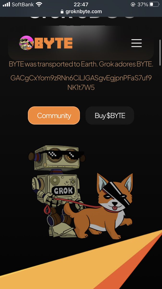 USEDCAT2024's tweet photo. #BYTE
$BYTE
on solana
#memecoin 
#BINANCE
#GROKSDOG
#仮想通貨
#iost
#shib
#doge https://t.co/MoWopnlH6Y