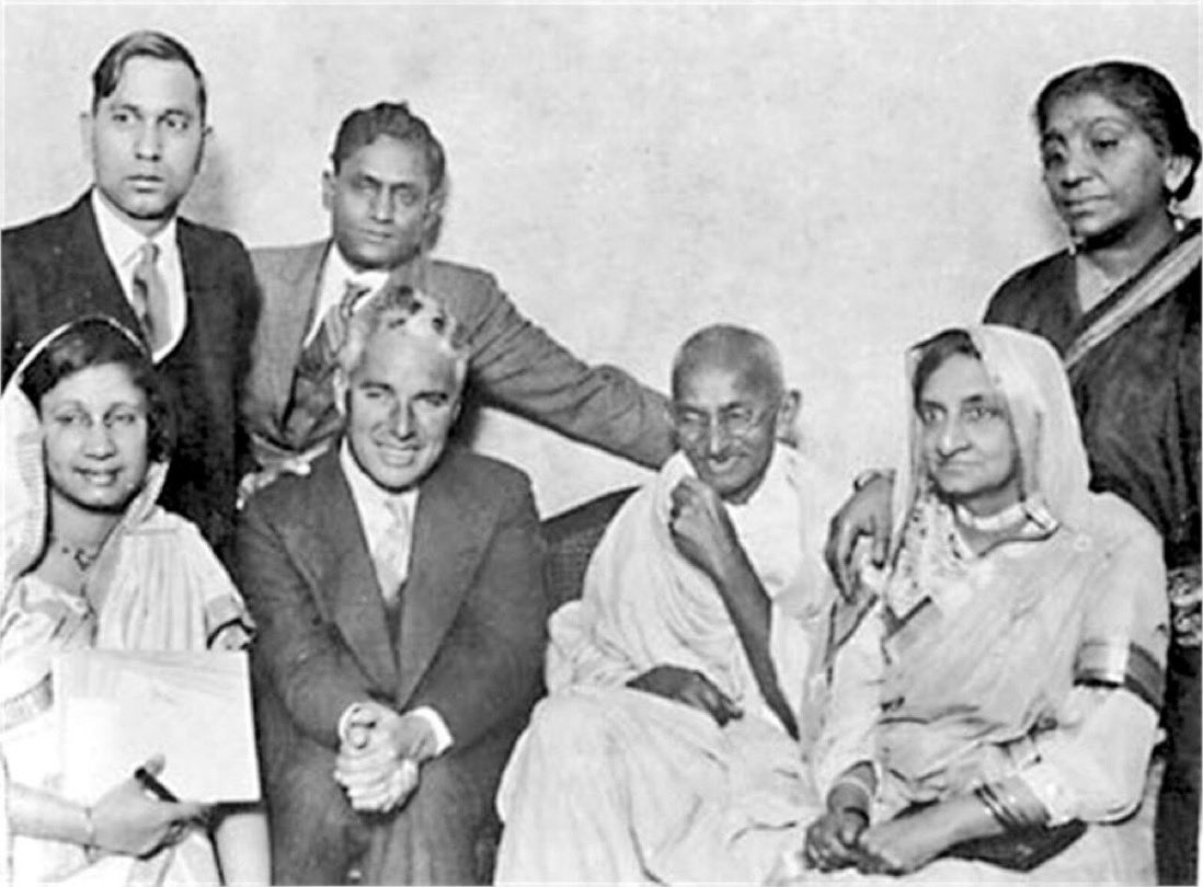 1931 :: Mahatma Gandhi With Charlie Chaplin In Canning Town, East London