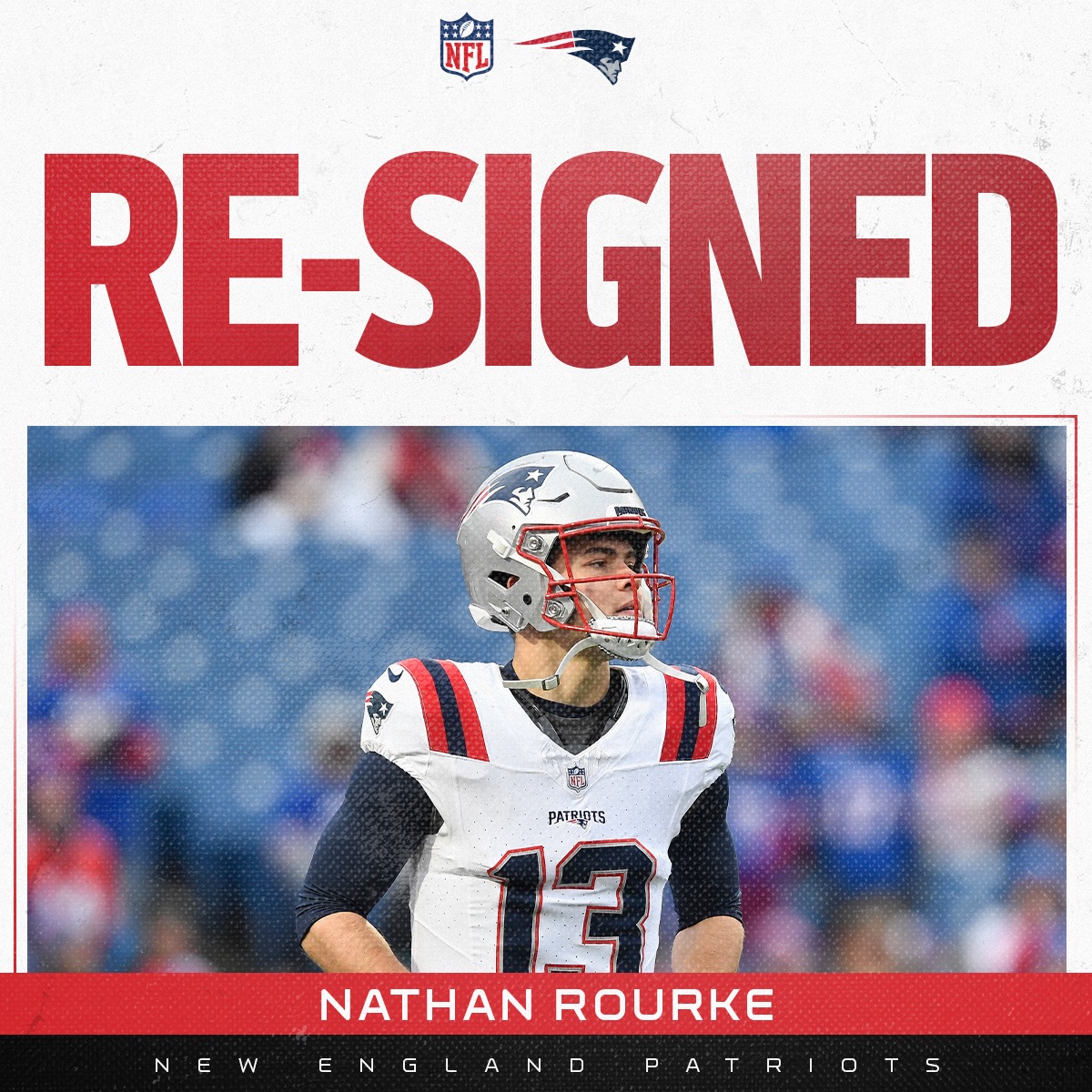 The Patriots have re-signed Nathan Rourke to a one year contract, per @TomPelissero. ✍️