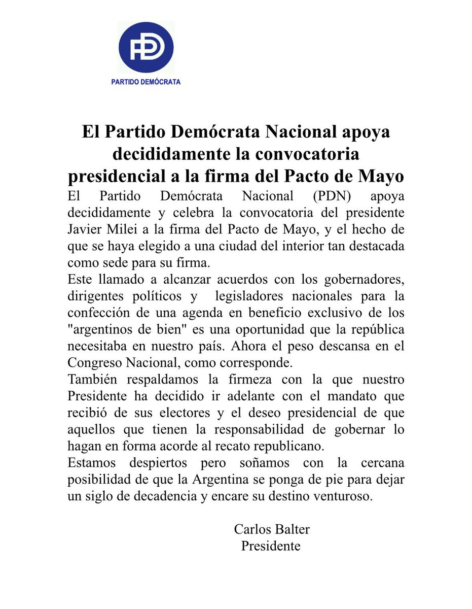 Partido Demócrata (@pdnacionalarg) on Twitter photo 
