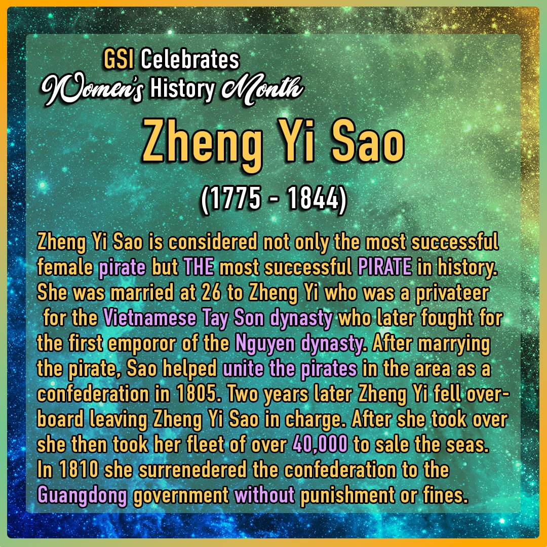 GirlStreamers's tweet photo. Celebrating the first day of #WomensHistoryMonth with Zheng Yi Sao https://t.co/k5LEbMDjfC https://t.co/qn391csY9H