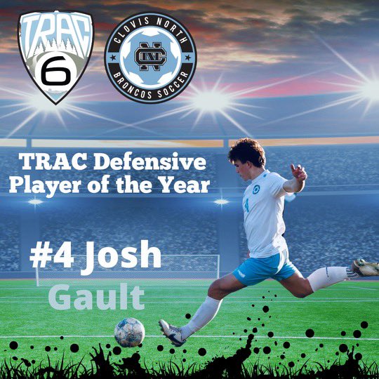 Congratulations to Josh Gault for earning the TRAC Defensive Player of the Year award. He helped lead this back line which only allowed 5 league goals and earned 6 shutouts in 10 matches. He also scored 2 goals and had an assist. A lock down defender with a bright future.