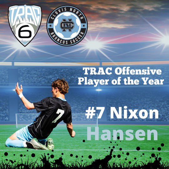 Congratulations to Nixon Hansen for earning TRAC Offensive Player of the Year. Nixon led the league in goals, scoring 7 in 10 matches. He also chipped in 3 assists. Nixon played in all 27 matches this season. A fantastic young player with a bright future. Go on Nix🐴